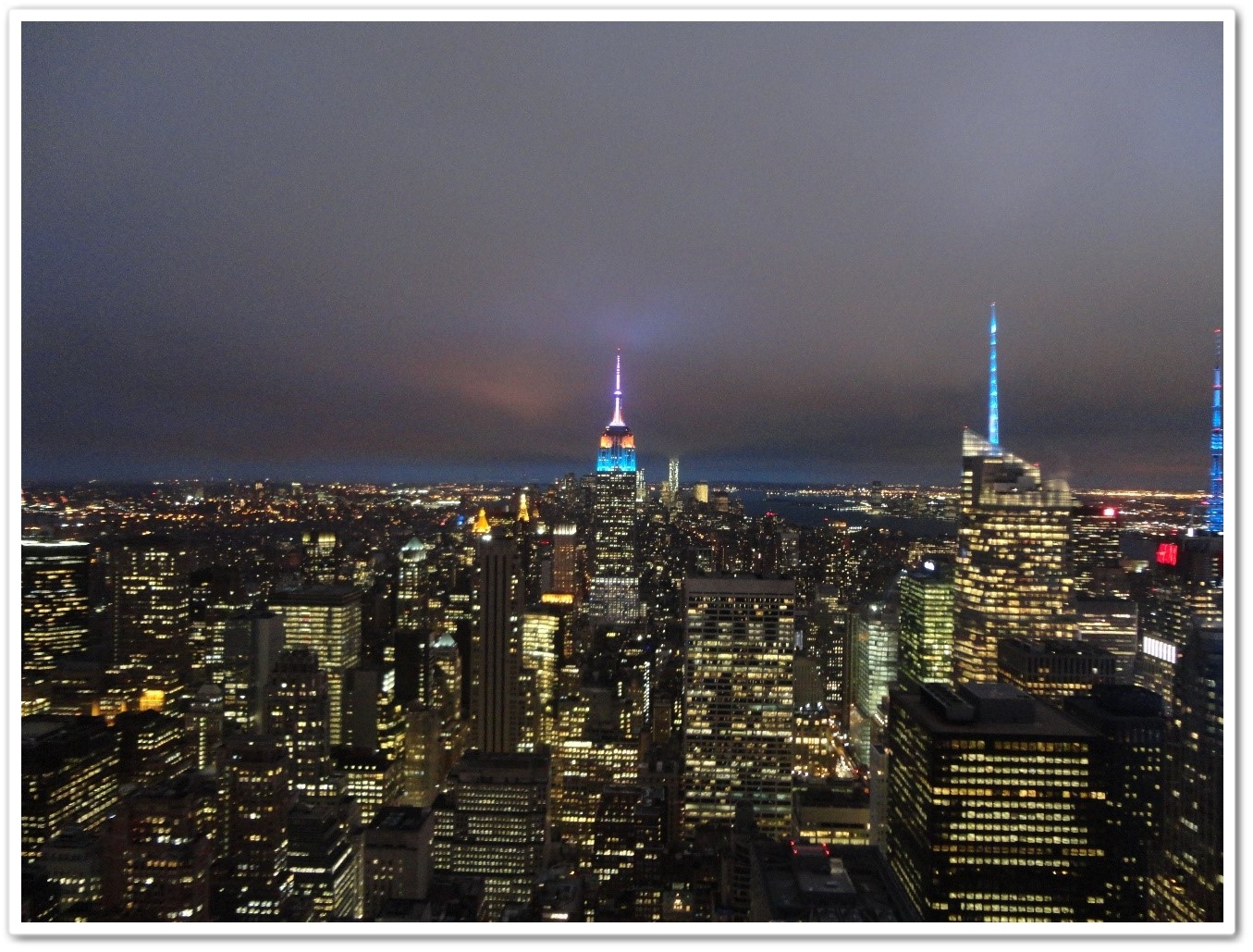 ロックフェラーセンタービルから見たニューヨークの夜景